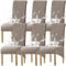 KELUINA XL Stuhlhussen,Universal Stretch Stuhlhussen 2er 4er 6er Set Stuhlbezug für Stuhl Esszimmer (Taupe, 6 Hussen)