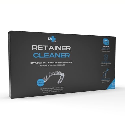 126 Reinigungstabletten für Transparente Retainer, Aligner, Knirschschiene | Antibakterielle 2-in-1-Formel mit Aktivsauerstoff, Minze (set 4½ monate)