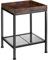 tectake Beistelltisch aus Holz und Metall, Industrie-Design, obere Ablage mit hohem Rand, Gitterablage im unteren Bereich, schwarzes Metallgestell (Industrial Dunkelbraun)