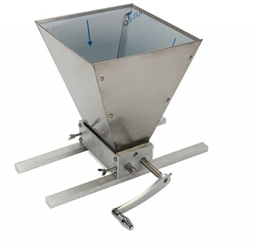 LENJKYYO Getreidemühle Verstellbare mit 2 Rollen Metallfuß und Griff Malzmühle Heimbrauer Schrotmühle Grainmühle Flocker Getreidemühle für Getreidemühle Homebrew