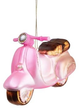 BUTLERS handbemalte Christbaumkugel aus Glas mit Anhänger (1 Stück) Motorroller - Hang ON -Christbaumschmuck, Weihnachtskugeln, Motorrad Fans
