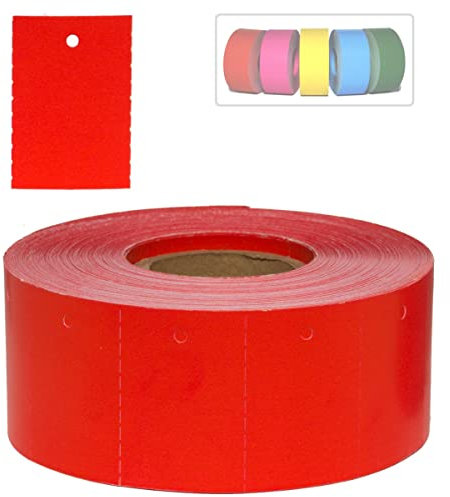 Kartonetiketten in Rot unbedruckt, 30x45mm auf Rolle, 1 Rolle = 1.000 Etiketten