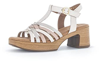 Gabor Damen Plateausandalen, Frauen Sandalen,Moderate Mehrweite (G),Dicke Sohle,Sommerschuhe,Freizeitschuhe,Ivory/n-Rose(Gold),40 EU / 6.5 UK