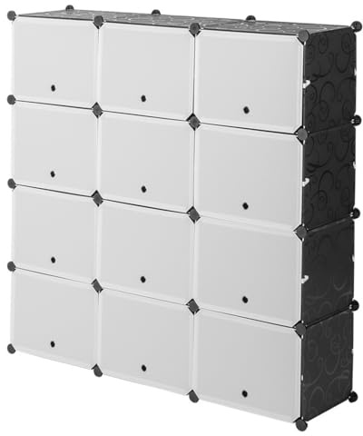 LEADZM Schuhregal, 5/7-stufiger Schuhschrank, Schuhregale Organizer, Regalsystem, Steckregal aus Kunststoff DIY, für Schrank Flur Schlafzimmer Eingang (Schwarz, 42 Paar)