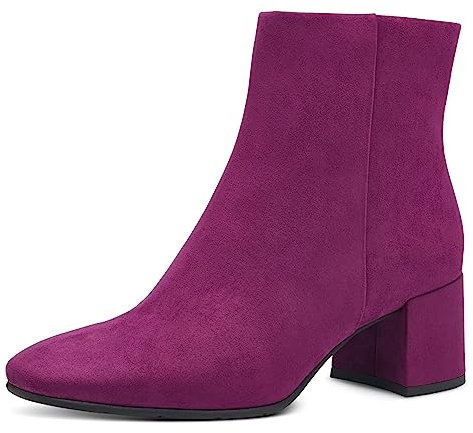 MARCO TOZZI Stivaletti Donna con Tacco Eleganti Tacco a Blocco, Grape, 37 EU