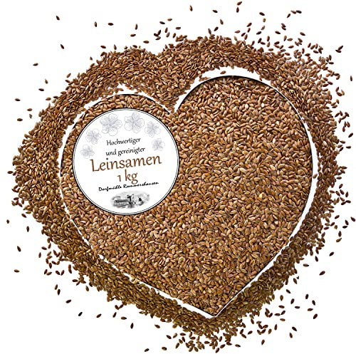 Petigi Leinsamen Leinsaat Naturbelassene Leinsamenkörner Flachssamen ganze Körner Wärmekissen Kissen 1 kg Futterzusatz Pferde Vögel Geflügel DML