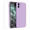 Mixroom - Cover Custodia Case + Pellicola per iPhone 12 Mini Protezione Copre Fotocamera in Silicone TPU Opaco con Bordi Piatti Colore Lilla