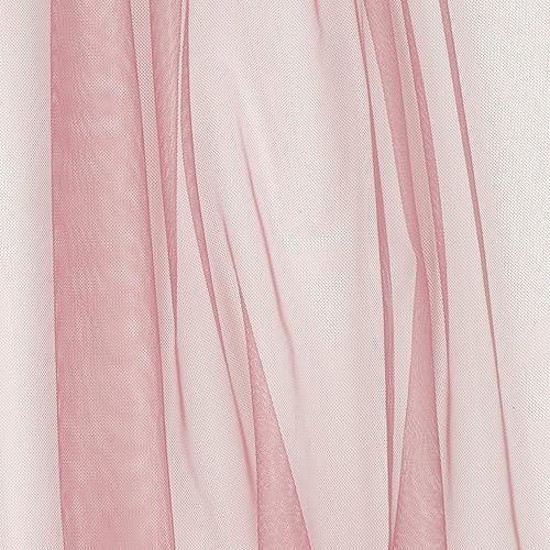 1m Organza Stoff zum Nähen Meterware Dekostoff Hauchzart Fein Durchsichtig | zum Dekorieren Basteln 150cm breit | leichter Glanz Stoffe für Gardine Vorhänge Tischdecken Deko Schals (056 Altrosa)