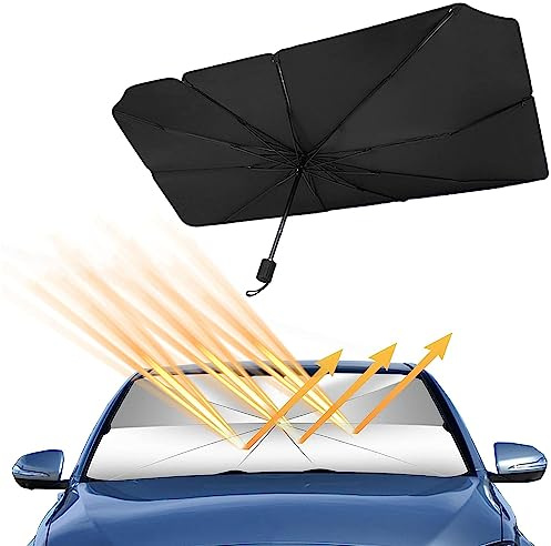 OTCPP Parasol Coche Delantero para Peugeot 207 Hatchback, Parasol para Parabrisas de Coche, Plegable Protección UV y Aislamiento Térmico, Parasol para Coche,140 * 79cm