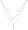 HUKKUN Bar Layering Kette Damen 925 Sterling Silber Boho Mehrreihige Ketten Halskette Schmuck Geschenke für Damen