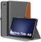 MoKo Case for Samsung Galaxy Tab A9 8.7-Inch 2023 (SM-X110/SM-X115/SM-X117), Premium PU Leather Multi-Angle Viewing Folding Stand Cover Case with Hand Strap, Front Pocket, Denim Grey & Brown