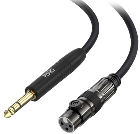 FORE Câble Microphone XLR Femelle Jack 6,35 mm Fiche XLR 3 m