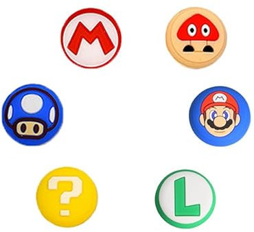 VaLbeL Switch Thumb Grip Covers Compatible with Nintendo Switch/OLED/Lite Controller Accessories, Soft Silicone Joy-Con Joystick Grip Cute 3D Analog-6PCS (B)