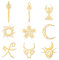 OLYCRAFT 9 Stück 4x4cm Tarot Symbole Metallaufkleber Energiesymbole Selbstklebende Goldene Aufkleber Zauberstab Schwert Metallgoldaufkleber Für Sammelalben DIY Harz Handwerk Wasserflasche Dekor