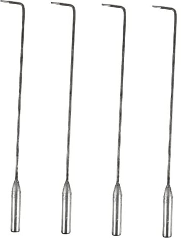 4 Stück Herd Feuerhaken Kamin-Poker Esche-Werkzeug-Poker Campingzubehör camping zubehör Grillzubehör Haken zum Entfernen von Grillasche Handgeschmiedet anschließen Rostfreier Stahl