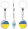 vmcoatdu Schlüsselanhänger mit Nationalflagge, doppelseitig, drehbar, Geschenk für Männer und Frauen, Edelstahl, Glas, Ukraine, Einheitsgröße