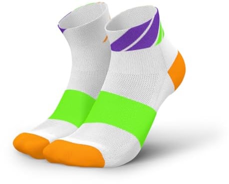INCYLENCE Laufsocken kurz für Damen und Herren mit leichter Kompression,1 Paar (DE/NL/SE/PL, Numerisch, 43, 46, Regular, Regular, Ladders Orange Green)