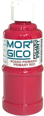 MORGICO Vernice Acrilica Professionale 120 ml | Rosso Primario - Ideale per Legno, Tela, Tessuti, Pelle e Pietra - Colori per Dipingere per Artisti e Hobbisti (Rosso)