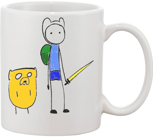 Adventurous Dog and Boy Characters Ceramic Mug White