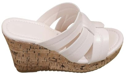 Mules pour Femme avec Talon Compensé - Sandales à Bout Ouvert - Chaussures d'Été - Sandales Romaines de Loisirs