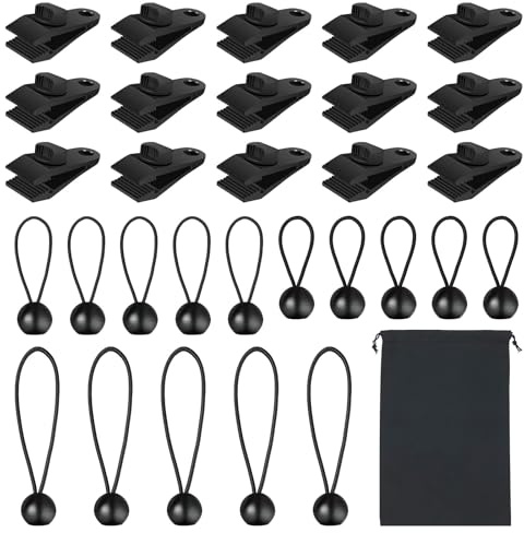 WYRGQIQN Pinces à bâche 31pcs Attache Bâche Piscine, Tendeur Bâche Piscine, illets pour Bâches, illets Rideaux à Clipser - Ensemble Indispensable pour Bâches