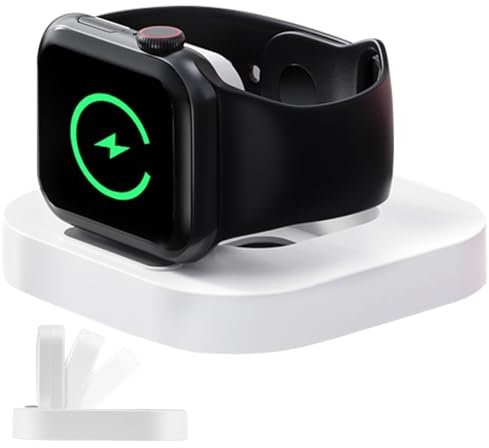Flintronic Charger Cable with Dock for Apple Watch, Foldable Wireless Charger, Portable Charger Stand with USB Cable, Magnetic Charging Holder for Apple Watch Series 10/9/8/Ultra/7/SE/6/5/4/3/2/1