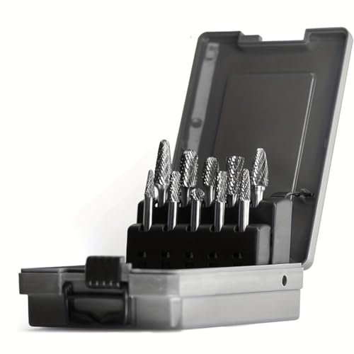 Deswtrer Juego de fresas de carburo de 1/4, vástago de 1/4, amoladora de matriz, broca para metal, herramienta rotativa, , soldadura, desbarbado