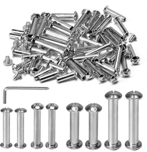 KINDPMA 60Sets M3 M4 Cupboard Joining Bolts 16mm 25mm 35mm Connecting Screws Cabinet Connectors Furniture Connector Bolts Furniture Screws for Wardrobe Bookcases Shelves