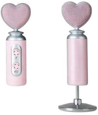 Qussedser Professional USB Noise Reduction Condenser Microphone for Mobile Phone PC Computer Live Streaming Pink