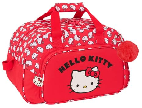Safta Hello Kitty Iconic - Sporttasche, Rucksack, ideal für Kinder verschiedener Altersgruppen, bequem und vielseitig, Qualität und Widerstandsfähigkeit, 40 x 23 x 24 cm, Rot/Weiß, M, Lässig