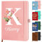 STREADVE Notizbuch Personalisiert mit Namen Initialen Leder Notizbuch A5 Liniert Personalisiertes Notebook Tagebuch Geschenk für Frauen Geburtstag Mädchen Teenager Lehrerin