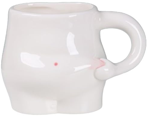 Tasse mignonne avec ventre gras, tasse pour petit déjeuner avec ventre gras - en céramique faite à la main avec ventre gras drôle avec poignée | Nouveautés Vaisselle pour le thé fait à la main
