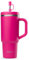 QWETCH - Travel Cup 900ml avec Paille & Anse - 48h Glacé / 12h Froid - Gourde Isotherme Inox Recyclé - Mug avec Bouchon à Vis Anti-Éclaboussures - Tasse Thermos - Magenta
