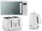 Swan Elegance White 1.7L 3KW Kettle, 4 Slice Toaster and 800W 20L Digital Microwave SM4421WHT. Contemporary Matching Kitchen Set with a Sleek White Finish