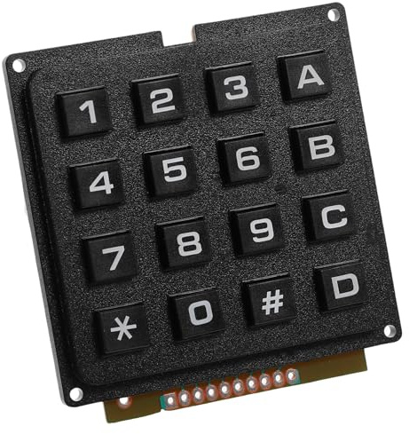 HEALEEP Schaltermatrix Tastaturmodul mit 16 Tasten aus Kunststoff Schwarz | Membrantastatur Modul, Tastenfeld für Industrielle Umgebungen, Hohe Zuverlässigkeit