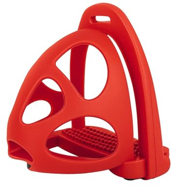 AK CagePro AKRS-6045-01 Steigbügel aus leichtem Kunststoff – robustes Paar Reitsteigbügel mit Sicherheitskäfig für Reittraining und Trail-Riding AKRS-6045-01 (Rot, 12,9 cm)