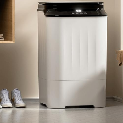 Lavadora de zapatos portátil, pequeña lavadora eléctrica con centrifugado, capacidad de 7,5 kg, automática, con pantalla táctil, IPX4, for dormitorios, casa, camping, apartamentos y autocaravanas.