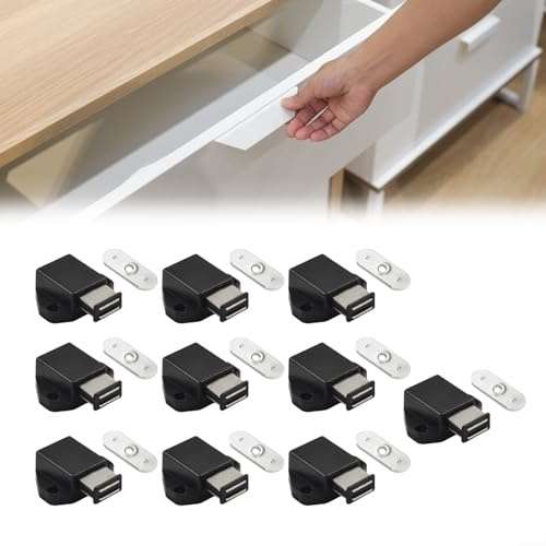 Türstopper für Küchenschränke mit Absenkautomatik, magnetischer Saug-Rückprallfunktion für reibungsloses Drücken zum Öffnen, für Badezimmer und Drähte (einzeln)
