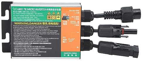 WGFOIP GMI Sinus-Wechselrichter, 180 W, Zuverlässiger Grid-Tie-Mikro-Wechselrichter für Camping-Wohnmobile mit Aluminiumlegierungskonstruktion