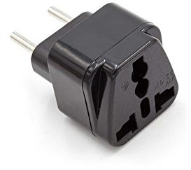 vhbw Reisestecker Adapter (Euro-Stecker auf UK/USA/China-etc.-Buchse) - Reiseadapter, Schwarz, 250 V / 16 A