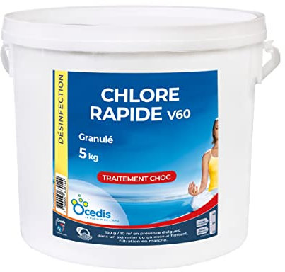 OCEDIS - Chlore Rapide V60 granulé Piscine - Chlore stabilisé - 5kg