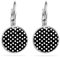Ohrringe Schwarz Polka Dots Hängende Ohrringe Rockabilly Accessoires Damen 50er Jahre Schmuck Edelstahl Damen Cabochon Modeschmuck Silber