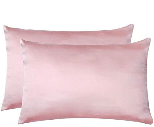 Jocoku 100% Mulberry Silk Pillowcases Set of 2 for Hair and Skin and Super Soft and Breathable Standard Size Nature Silk Pillowcases (Standard, Pink)