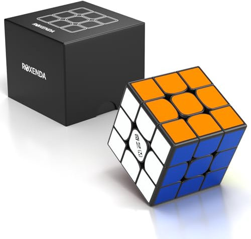 ROXENDA 3x3 Speed Zauberwürfel,3x3 Cube Professional 3x3 Würfel Knobelspiel für Erwachsene und Kinder (Classical Schwarz)