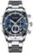 CURREN Herren-Armbanduhr, Sport, Quarz, Chronograph, Armbanduhr mit Leuchtzeigern, modische Edelstahl-Uhr, Datum (Silberblau), Chronograph, Quarz-Uhrwerk