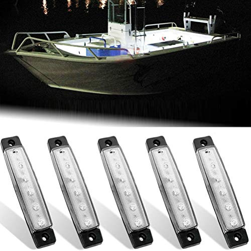 Yunobi 5 Stück 12 V Marine LED Lichter Wasserdicht Anti-Kollision Navigation Lichter Marine Boot Hecklicht Stern Licht Schiff Kajak fahren