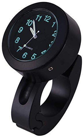 EVGATSAUTO Motorrad Lenker Uhr, Billet Aluminium Material Universal 7/8 -1 wasserdichte Motorrad Lenkerhalterung Glühuhr Neu