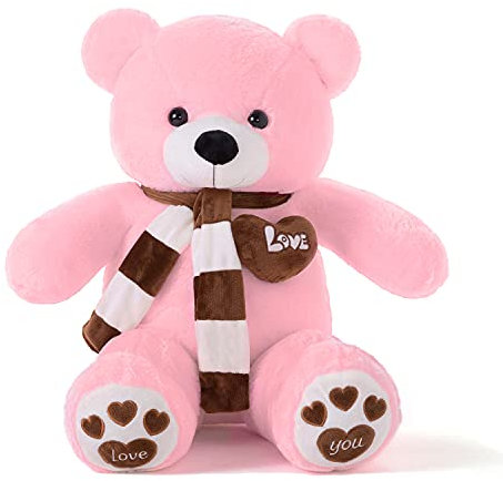 YunNasi Ours en Peluche Nounours Géant Cadeau d’Anniversaire ou Le Mariage ou Les Autres Fêtes (80cm, Rose)