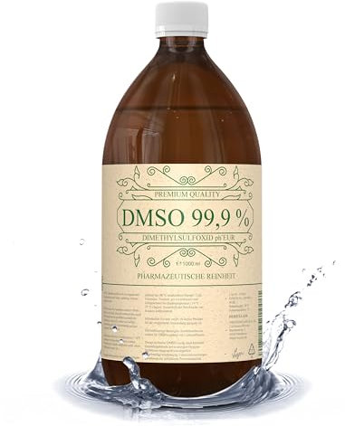 DMSO 1000ml 99,9% pharmazeutische Qualität & Reinheit - DMSO Dimethylsulfoxid ph. EUR unverdünnt in lichtgeschützter Braunglas Apothekerflasche - DMSO 99,9% 1 Liter