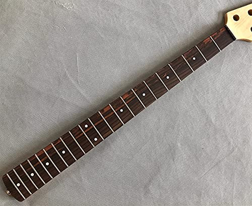Manche de guitare électrique à 5 cordes en érable 21 frettes en palissandre avec incrustation à pois mat